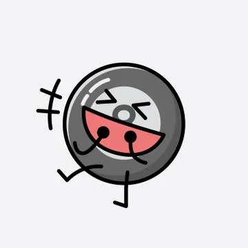Cute Billiard Ball Mascot Vector Character in Flat Design Style Stock Illustration