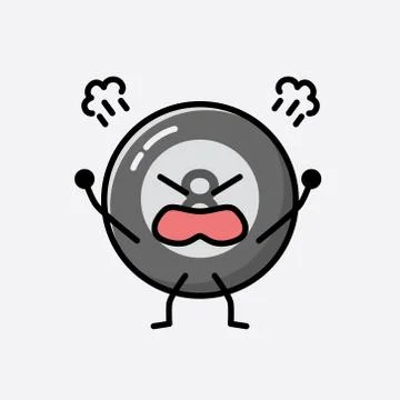 Cute Billiard Ball Mascot Vector Character in Flat Design Style Stock Illustration