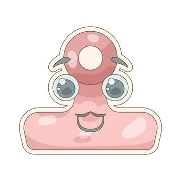 Cute binder clip sticker Stock Illustration