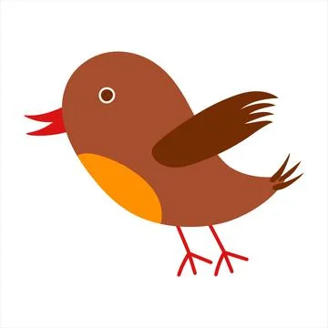 Cute bird, flat vector illustration Illustrazione stock