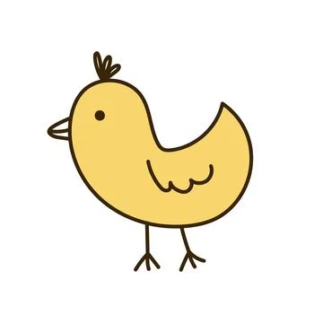 Cute bird hand-drawn Stock Illustration
