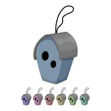 Cute bird house cartoon vector graphic Stock Illustration