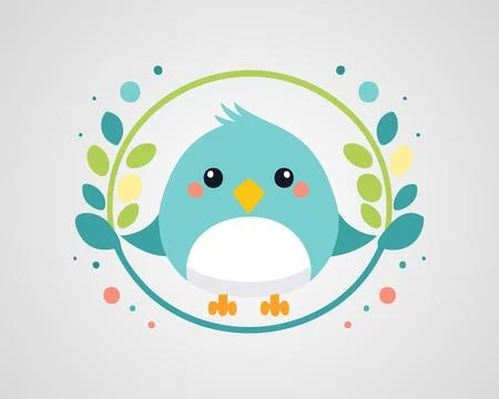 Cute Bird Icon Vector | Adorable Feathered Friend Design 库存插图