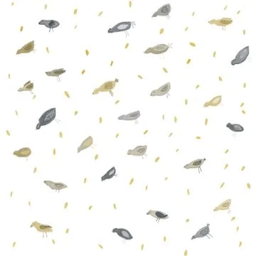 Cute bird patterns Stock Photos