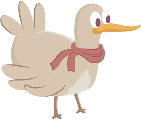 Cute bird with scarf Stock Illustration