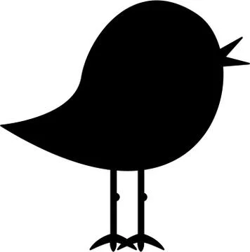 Cute Bird in Silhouette Stock-Illustration