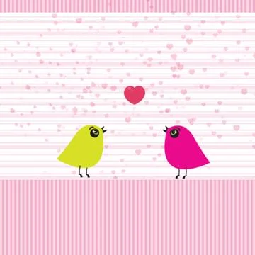 Cute birds on the love date 스톡 일러스트