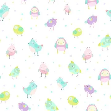 Cute birds pattern. Stock Illustration