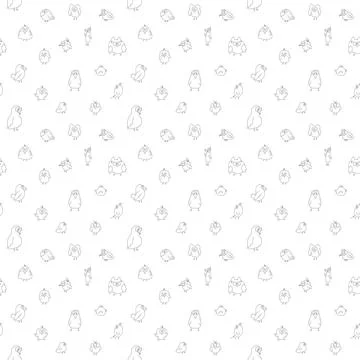 Cute birds seamless pattern. Cute Cartoon birds background. Vector Illustrati イラスト素材