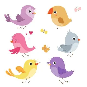 Cute birds in vector Stock Illustration