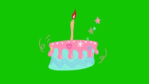 Cute Birthday Cake Animation Loop 動画素材 340368132