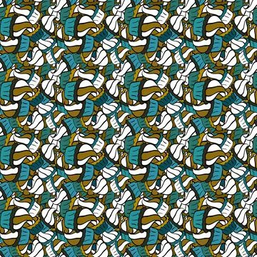 Cute birthday pattern on brown, blue and white. Vector. Seamless amazing festive 库存插图