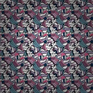 Cute birthday pattern on white, black and blue. Vector. Seamless amazing festive Illustrazione stock
