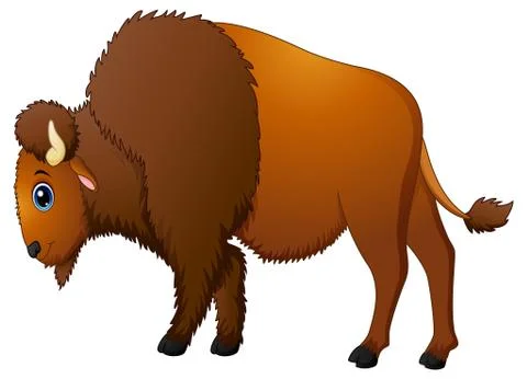 Cute bison cartoon Stock Illustration