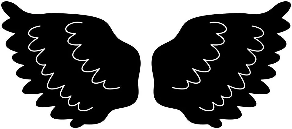 Cute Black Angel wings Stock Illustration