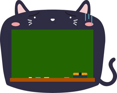 Cute Black Cat blackboard Stock Illustration