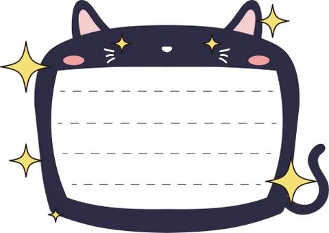 Cute Black Cat note board Stock Illustration
