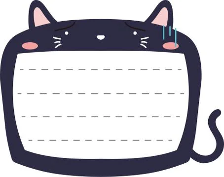 Cute Black Cat note board Stock Illustration