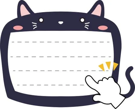 Cute Black Cat note board Stock Illustration