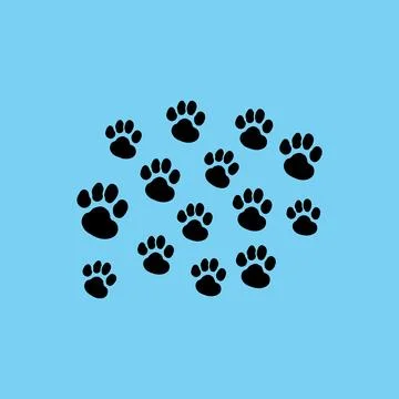 Cute black cat paws vector illustration Illustrazione stock