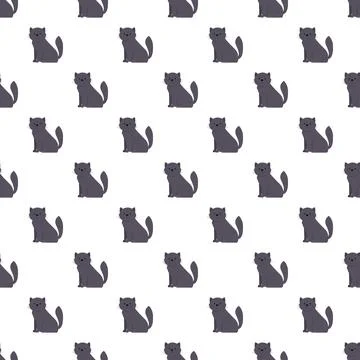 Cute black cat seamless pattern for pet designs Stock Illustration