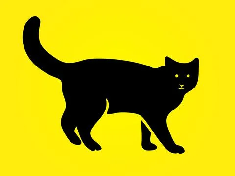 Cute Black Cat Silhouette vector illustrations Illustrazione stock