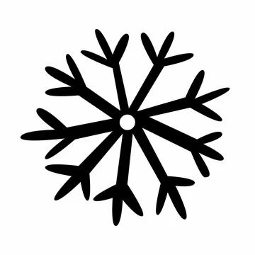 Cute black flake icon for cristmas greeting card Illustrazione stock