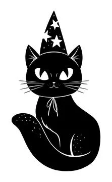 Cute black Halloween cat Stock-Illustration