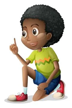A cute Black kid Illustrazione stock