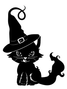 Cute Black kitten Stock Illustration