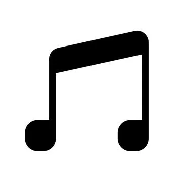 Cute black music note icon. Vector. Stock Illustration