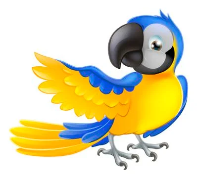 Cute blue and yellow parrot Illustrazione stock