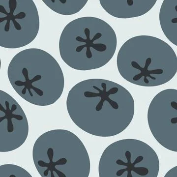 Cute blue blueberry pattern. Vector repeat seamless pattern. Stockillustratie
