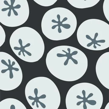 Cute blue blueberry pattern. Vector repeat seamless pattern. Stock Illustration