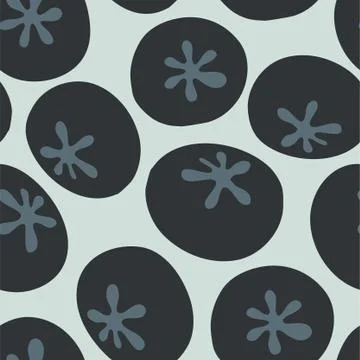 Cute blue blueberry pattern. Vector repeat seamless pattern. Illustrazione stock