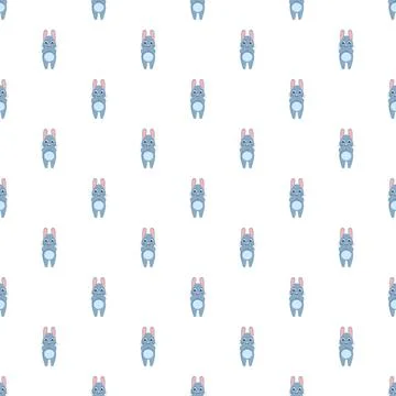 Cute blue bunny seamless pattern for children background イラスト素材