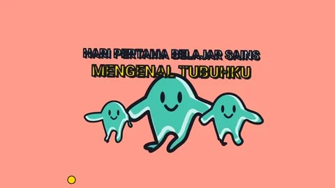 Cute Blue Characters With Indonesian Text First Day Learning Science 스톡 동영상 341399622