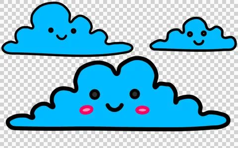Cute blue clouds cartoon Stock-Illustration