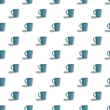 Cute blue cup pattern seamless Stockillustratie