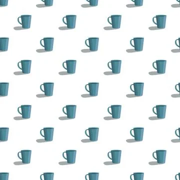 Cute blue cup pattern seamless Stock Illustration
