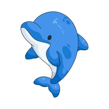 Cute blue dolphin Stock Illustration