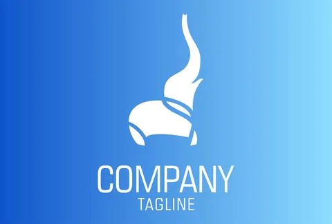 Cute Blue Elephant Logo Design	 Stock-Illustration