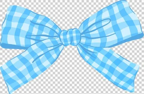 Cute Blue Gingham Bow Illustration Stock-Illustration