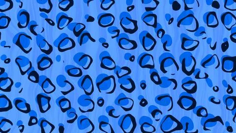 Cute blue leopard print and fur background Stock Illustration