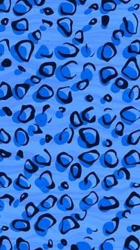 Cute blue leopard print and fur background Stock Illustration