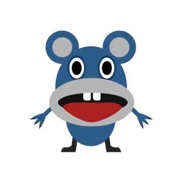 Cute blue mouse Stock Illustration