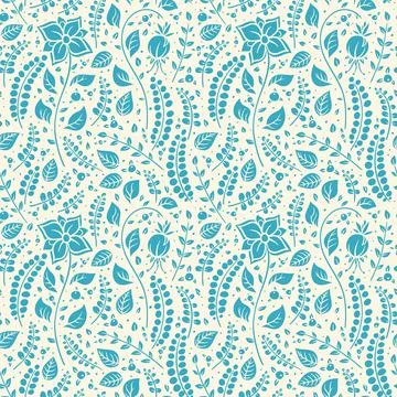 Cute blue natural pattern Stock Illustration