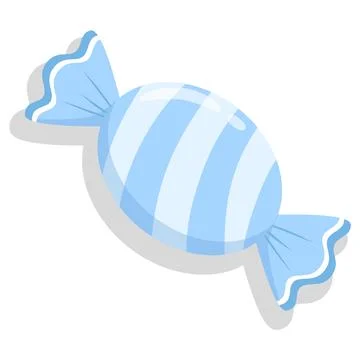 Cute blue pastel candy vector illustration isolated on white 库存插图
