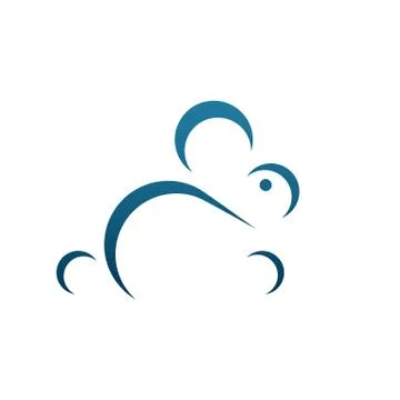 Cute blue rabbit with blue eye vector on the white background Stock Illustration
