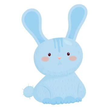 Cute blue rabbit Stock Illustration
